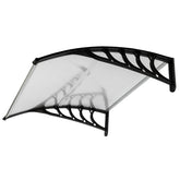 HAOYYE Black Door and Window Rain Cover Eaves Canopy, Durable ABS and Polycarbonate Construction with Aluminum Brackets, Easy to Install and Remove, Washable and Quick Dry, Perfect for Home Exterior Decoration and Weather Protection